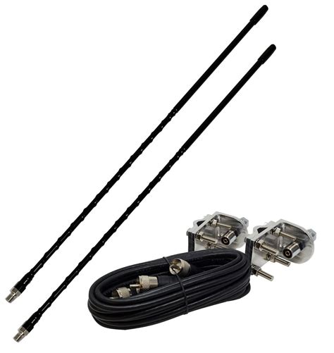 Shark Antennas TS B Dual CB Antenna Kit With Ft Antennas Mounts And Cable EBay