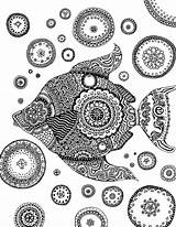 Janelle Fish Zentangle Coloring sketch template