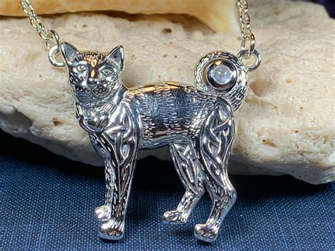 Cat Necklace Celtic Jewelry Irish Jewelry Cat Lover T Etsy