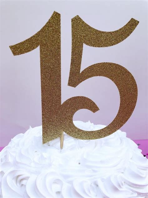 Glitter 15 Birthday Age Cake Topper 15th Birthday Quince Etsy 15th