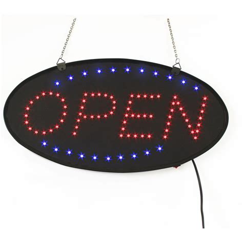 Led Flashing Sign Reads Open 18 58 X 9 58 X 1316 Inch Red And Blue