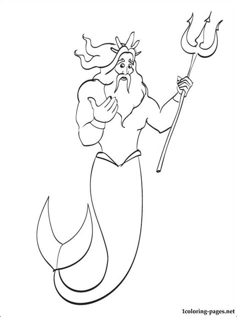 king triton coloring page coloring pages