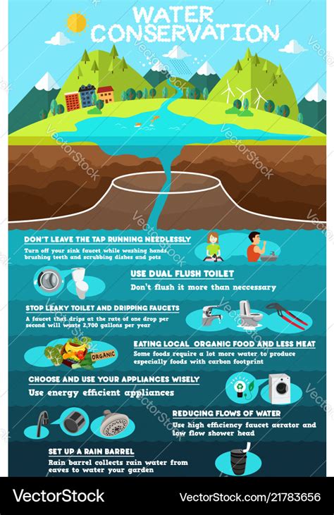 infographic water conservation royalty free vector image