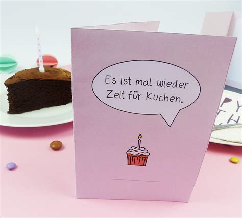 "Zeit für Kuchen" Design Klappkarte zum Ausdrucken - balloonasShop