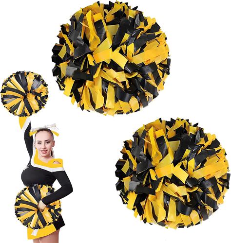 Buy Auhoky 2pcs Plastic Cheerleading Pom Poms With Baton Handle Premium Cheerleader Pompoms Kit