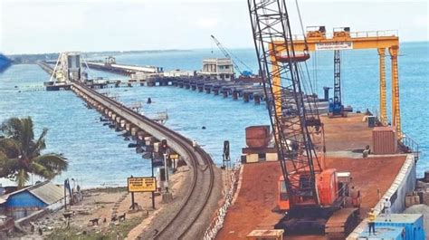 New Pamban Railway Bridge 84 Per Cent Construction Complete On Indias