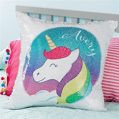 Unicorn Sequin Personalized Throw Pillow Bed Bath And Beyond Canada