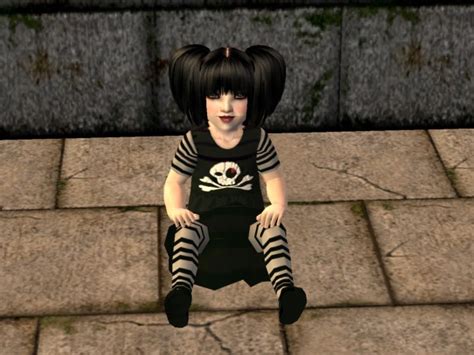 Mod The Sims Gothic Skull Dress For Toddlers