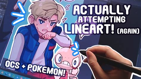 Drawing My Ocs With Pokemon Companions Oh Also Lineart Youtube