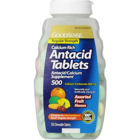 Good Sense Regular Strength Antacid Tablets Assorted Fruit 150 Ea Pack Of 4