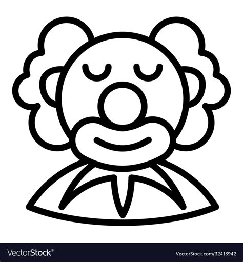 Happy Clown Icon Outline Style Royalty Free Vector Image
