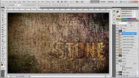 How To Create A Stone Text Effect In Photoshop Youtube