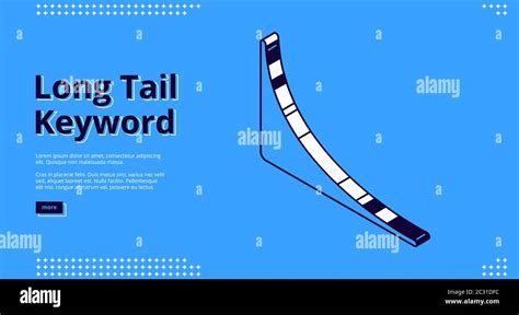 Long Tail Keyword Banner With Isometric Chart On Blue Background