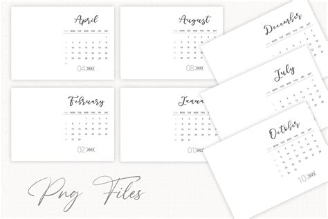 2023 Desk Calendar Template Printable Photo Calendar Monthly Calendar