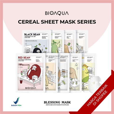 Jual Bioaqua Masker Wajah Cereal Sheet Mask Biji Buah Face Mask Shopee Indonesia