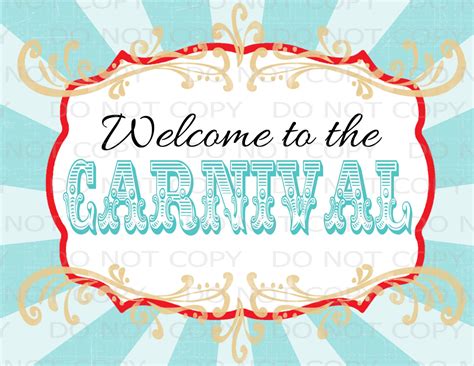 Printable Diy Vintage Circus Welcome To The Carnival Sign Etsy
