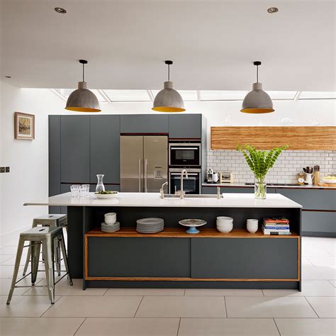 Go bold with fashionably dark, matt grey kitchen cabinets. Grey kitchen ideas that are sophisticated and stylish ...