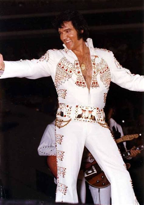 A Typical Elvis Stance In A White Jump Suit He Made Famous In Las Vegas Elvis Jumpsuits Elvis