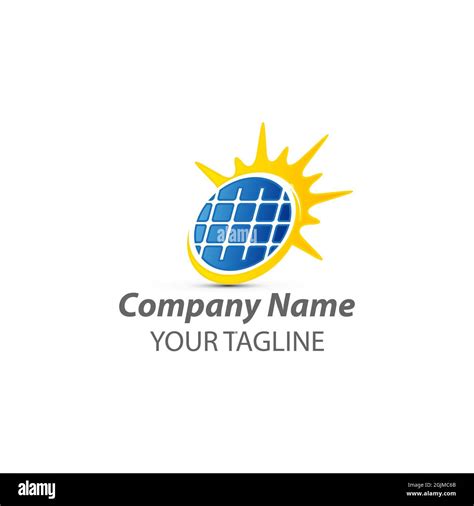 Energía Solar Paneles Solares Logo Diseño Vectorial Para Energía Verde