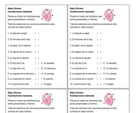 Juegos Para Baby Shower Crucigrama Con Respuestas Crucigramas En