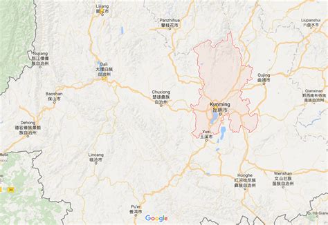 Location Map Of Kunming City In Yunnan Yunnan Exploration Yunnan