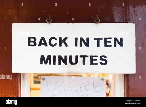 Back In 10 Minutes Printable Sign Printable Templates