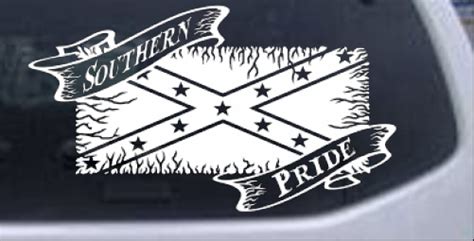 Southern Pride Rebel Flag Car Or Truck Window Decal Sticker Rad Dezigns