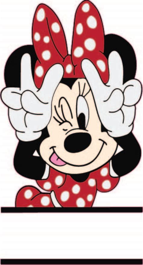 Minnie Mouse Cute Peace Cartoon Character Border Decors Wall Sticker Art Design Decal For Girls