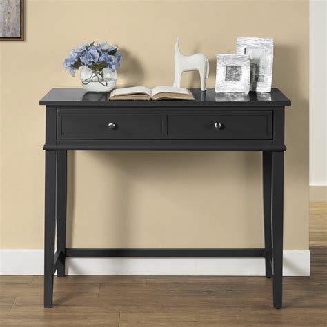 Black Writing Desk Franklin 2 Drawer Console Table 7919872comuk By Dorel
