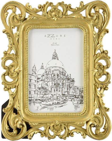 Beautiful 4x6 Gold Resin Decorative Picture Frame Picture Frame Decor