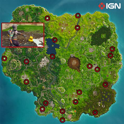 That's it for all of the fortnite npc character locations and the quests they offer. Fortnite Rubber Duckies Locations and Map - Season 4 ...