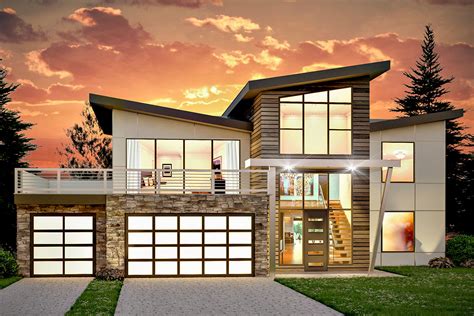 Check spelling or type a new query. Striking Modern Two-Story House Plan with Second-Story Sun ...