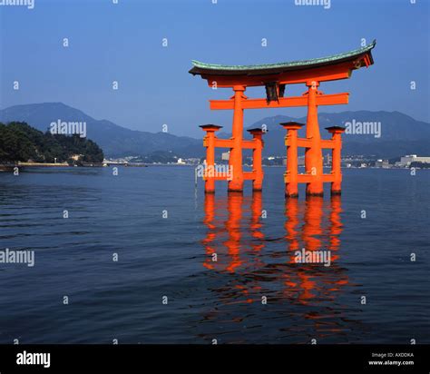 The Floating Torii Gate At Itsukushima Shrine Miyajima Island