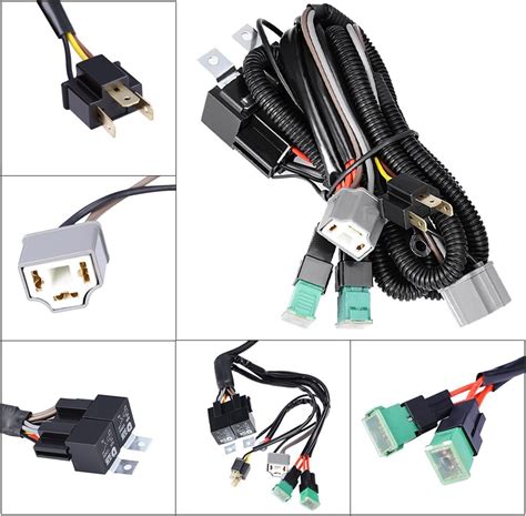 Anxingo Dual High Low Beam Headlight Relay Wiring Harness H4 9003 With