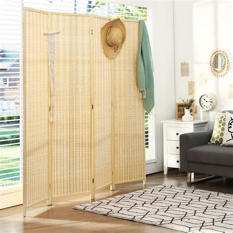 Buy Giantex 4 Panel 6 Ft Tall Bamboo Room Divider Folding Privacy