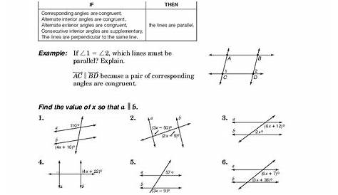 proving lines are parallel worksheet