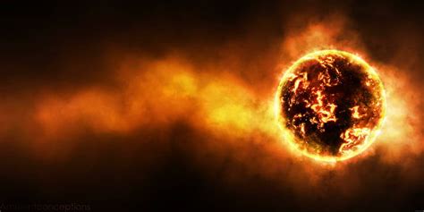 Hd Wallpaper Earth On Fire Earth And Sun Space Star Graphic