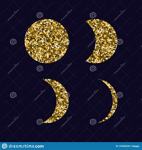 Moon Phases Stock Vector Illustration Of Crescent 137902539