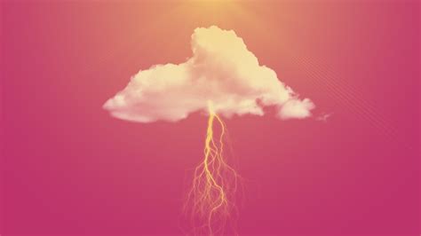 Download 1920x1080 Lightning Cloud Minimal Pink Sky