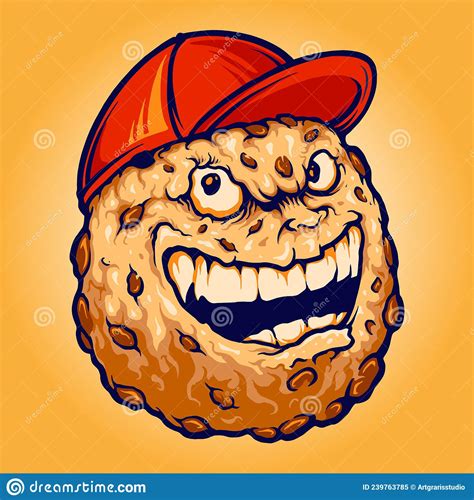 Smiley Chocolate Conitos Cartoon Character Holding A T Box Vector