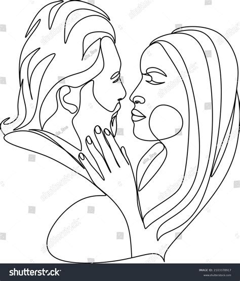One Line Drawing Hugging Couple Vector Stock Vector Royalty Free 2103378917