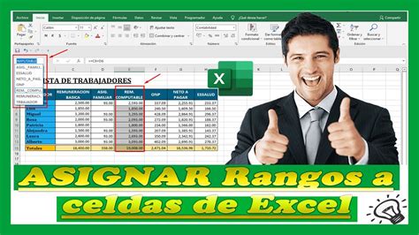 Como Asignar Nombre A Un Rango De Celdas En Excel Youtube