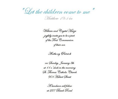First Communion Invitations 5 Wording Free Geographics Word Templates