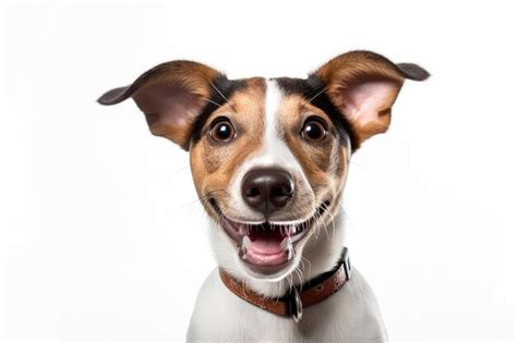 Premium Ai Image Happy Puppy Dog Smiling On Isolated Background