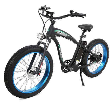 Ecotric Hammer Electric Fat Tire Beach Snow Bike Blue E Bikes Collection