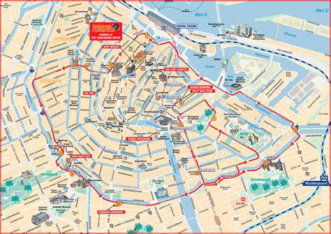 City Sightseeing Amsterdam Route Mapa Turístico Turistico Viajes