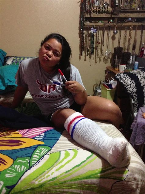 I Turned Her Cast Cover Into A Ghetto Tube Sock With Sharpies Hahahaha
