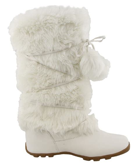 Talia Hi Women Mukluk Faux Fur Boot Mid Calf Winter Snow White 10