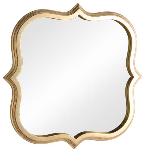Gold Finish Quatrefoil Mirror Farmhouse Wall Mirrors By Best Home