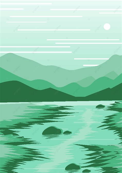 Vector Illustration Of Scenic Lake Illustration Landscape Ai Lake